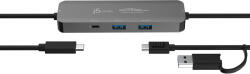 j5create JCH462-N hálózati csatlakozó USB 3.2 Gen 1 (3.1 Gen 1) Type-A + Type-C 5000 Mbit/s Szürke (JCH462-N)