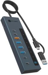 RaidSonic IB-HUB1743-CPD USB 3.2 Gen 2 (3.1 Gen 2) Type-A + Type-C 10000 Mbit/s Kék (61158)