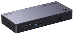 UGREEN 13 az 1-ben Ugreen Revodok Max 313 Thunderbolt 4 dokkoló állomás - 2x USB 3.0, USB 3.2, USB-C 3.2, HDMI 2.1, DisplayPort 1.4, SD/microSD, RJ45, 3, 5 mm AUX, 140W PD (25085EU)
