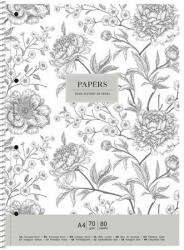 Shkolyaryk Publishing House Spirálfüzet, A4+, vonalas, 80 lap, SHKOLYARYK "Vintage flowers", vegyes