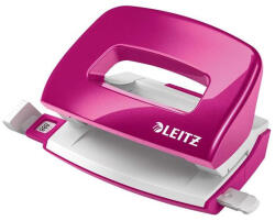 Leitz Lyukasztó, kétlyukú, 10 lap, fém, mini, LEITZ "Nexxt Wow", rózsaszín
