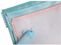 Exacompta Rendszerező tasak, cipzáras, hálós, A4, EXACOMPTA "Chromaline Pastel", vegyes színek