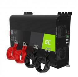 Green Cell Инвертор pro green cell, 12/220v, dc/ac, 2000w/4000w, Чиста синусоида (gc-inv-12v-2000w-invgc11) - megamag