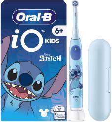 Oral-B iO Kids Disney Stitch elektromos fogkefe, 1 fogkefefej, 1 utazótáska, 3 üzemmód, gyermekbarát érzékeny üzemmód, 2 perces zenei időzítő, 6 éves kortól