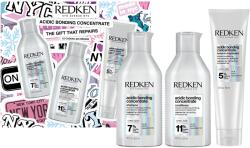 Redken Acidic Bonding Concentrate professzionális készlet, citromsavval, sérült és kémiailag kezelt hajra: sampon 300 ml + balzsam 300 ml + leave-in intenzív hidratáló 150 ml