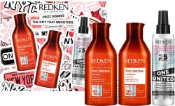 Redken Frizz Dismiss professzionális rutin készlet, babassu olajjal göndör hajra: Sampon 300 ml + Balzsam 300 ml + Redken One United Multi-Benefit kezelés 150 ml