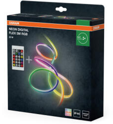 OSRAM Neon Digital Flex - RGB LED szalag IP44gel, távirányítóval, 5 méter hosszú, színváltós és dimmelhető kültéri dekoratív világítás, 23W (4099854449079)