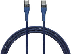 Tracer TRAKBK47494, USB C apa - USB C apa, 1 m, 60 W, 480 MB/s, Kék, Kábel (TRAKBK47494)