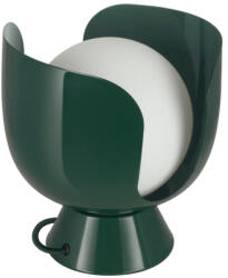 OSRAM Decor Corolle - Asztali kehelyformájú lámpa E14 foglalattal, zöld fém és üveg anyagból, textil kábellel, retro stílusban (4058075851764)