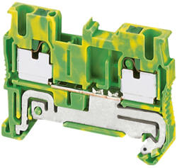 Schneider Electric Linergy TR terminals blocks - NSYTRP22PE - Direkt rugós egyszintes földelőkapocs 1x1 csatlakozás 5, 2 mm 2, 5 mm2 zöld - sárga (NSYTRP22PE)