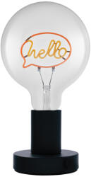 OSRAM 1906 Letter Table Hello - Vintage asztali lámpa E27 foglalattal, neon színű LED-es " Hello" felirattal, 1, 2W, 1200K, fekete fém és üveg (4058075853225)