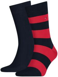 Tommy Hilfiger Tommy Hilfiger, Csíkos és egyszínű hosszú szárú zokni szett - 2 pár, Tengerészkék, 39-42 (342021001-085-39-42)