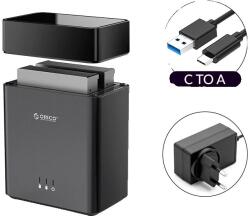 HDD dokkoló állomás, kétrekeszes kialakítás, 5 Gbps USB3.1 Gen1 interfész, akár 22 TB támogatás, EU csatlakozó