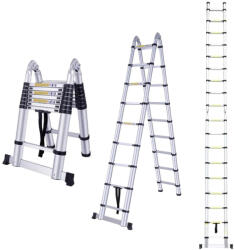 MXM Scară telescopică 2în1 cu articulație - 7, 2 m, din aluminiu