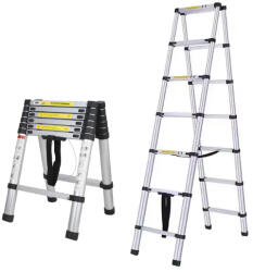 MXM Scară telescopică pliabilă - 2 m + 2 m, aluminiu