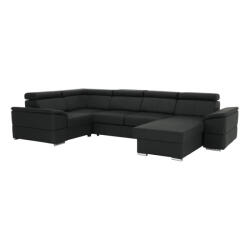 Tempo Ülőgarnitúra, sötétszürke, jobbos kivitel, SEGORIA ROH U