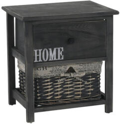 TEMPO KONDELA Komód, 1 kosár, 1 fiók, szürke-barna, DARKIE 1 - pepita