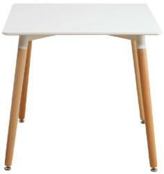 TEMPO KONDELA Étkezőasztal, fehér/bükk, 70x70 cm, DIDIER 4 NEW - pepita