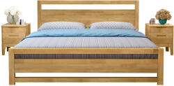 TEMPO KONDELA Franciaágy, 160x200, masszív fa, természetes, SHEILA - pepita