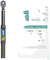  Digitális nyomatékkulcs, ¬±2% pontosság, háttérvilágítású LED kijelző, 6, 8-135 N. m