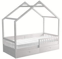 TEMPO KONDELA Montessori ágy, 90x200, fehér, tömör, BIANKA - pepita