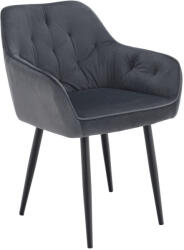 TEMPO KONDELA Design fotel, szürke Velvet szövet, VERIO - pepita