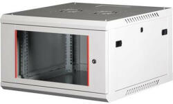  Rack szekrény, fali, 19" , 6U, lapraszerelt, LANDE " PROlineB" , szürke - pepita - 56 551 Ft