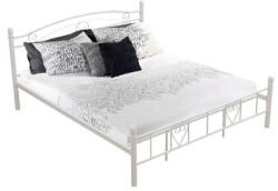 TEMPO KONDELA Ágy fém lemezes ágyráccsal, 180x200, fehér, BRITA NEW