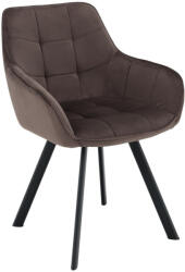 TEMPO KONDELA Design fotel, szürkésbarna Velvet/fekete, PETIN