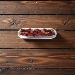 MagicHome MagicHome karácsonyi ikebana, természetes, piros, adventi, 50x16x9 cm