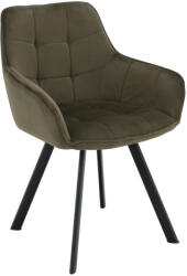 TEMPO KONDELA Design fotel, zöld Velvet/fekete, PETIN - pepita