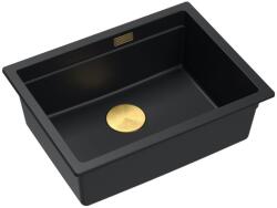 Quadron Chiuveta compozit sub blat Quadron Logan 100 negru carbon - auriu 56x45 cm (HQJ6045U7_PVDG1_U) Chiuveta