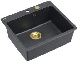 Quadron Chiuveta compozit Quadron Unique Morgan 110 negru diamant - auriu 57x50 cm (HB8304U8-FM_G1_P2O) Chiuveta