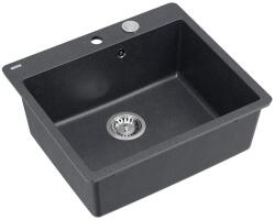 Quadron Chiuveta compozit Quadron Unique Morgan 110 negru diamant - inox 57x50 cm (HB8304U8-FM_BS_P2O) Chiuveta