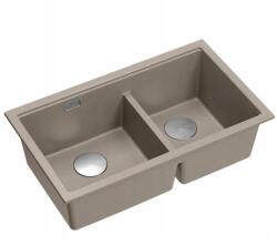 Quadron Chiuveta compozit incastrata Quadron Logan 120 bej soft taupe - inox 76x45 cm (HQL7645U4_BS_I) Chiuveta