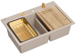 Quadron Statie de lucru incastrata Quadron Unique Marc 120 bej - cupru 76x50 cm (HQC7650U2_PVDC1) Chiuveta