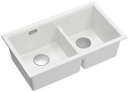 Quadron Chiuveta compozit incastrata Quadron Logan 120 alb - inox 76x45 cm (HQL7645U1_BS_I) Chiuveta