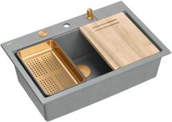 Quadron Statie de lucru incastrata Quadron Unique Marc 110 gri - cupru 1 cuva 75x49 cm (HQM7650U5_FM_PVDC1) Chiuveta
