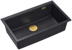 Quadron Chiuveta compozit incastrata Quadron Logan 110 negru diamant - auriu 76x44 cm (HQD7644U8_PVDG1_I) Chiuveta
