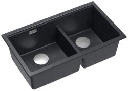 Quadron Chiuveta compozit incastrata Quadron Logan 120 negru diamant - inox 76x45 cm (HQL7645U8_BS_I) Chiuveta