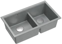 Quadron Chiuveta compozit incastrata Quadron Logan 120 gri - inox 76x45 cm (HQL7645U5_BS_I) Chiuveta