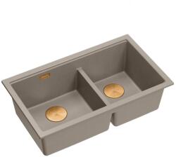 Quadron Chiuveta compozit sub blat Quadron Logan 120 bej soft taupe - cupru 76x45 cm (HQL7645U4_PVDC1_U) Chiuveta