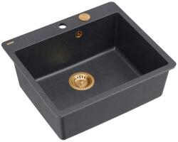 Quadron Chiuveta compozit Quadron Unique Morgan 110 negru diamant - cupru 57x50 cm (HB8304U8-FM_C1_P2O) Chiuveta