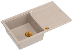 Quadron Chiuveta compozit incastrata Quadron Unique Evan 111 bej - cupru 86x50 cm (HCQE8650U2_PVDC1_P2O) Chiuveta