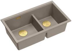 Quadron Chiuveta compozit incastrata Quadron Logan 120 bej soft taupe - auriu 76x45 cm (HQL7645U4_PVDG1_I) Chiuveta
