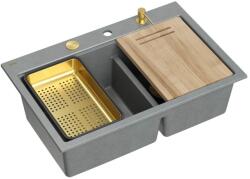 Quadron Statie de lucru incastrata Quadron Unique Marc 120 gri - auriu 76x50 cm (HQC7650U5_PVDG1) Chiuveta
