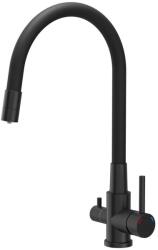 Quadron Baterie bucatarie cu pipa flexibila Quadron Pop Agnes finisaj negru carbon (52141BLM)
