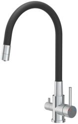 Quadron Baterie bucatarie cu pipa flexibila Quadron Pop Agnes finisaj negru - inox (52141BS)