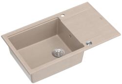 Quadron Chiuveta compozit incastrata Quadron Unique Evan 136 XL bej - inox 86x50 cm (HCQE58650U2_BS_P2O) Chiuveta