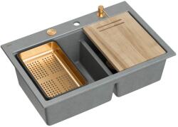 Quadron Statie de lucru incastrata Quadron Unique Marc 120 gri - cupru 76x50 cm (HQC7650U5_PVDC1) Chiuveta